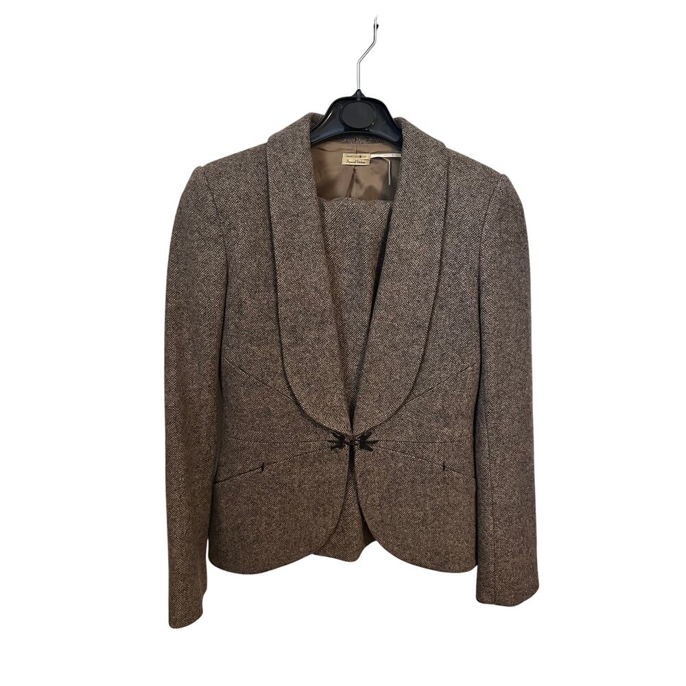 Max Studio Special Edition Tweed Wool Black and Brown Blazer, Size 0